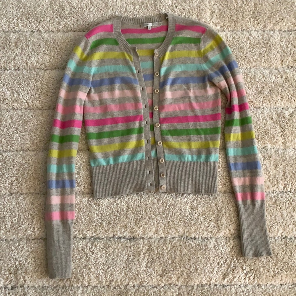 Vince 100% cashmere colorful stripes cardigan sz S